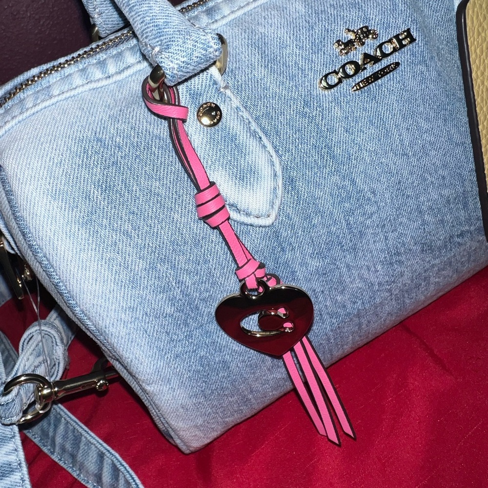 Coach Blue Loved Denim Rowan Satchel Bag (Medium) - Picture 3 of 6